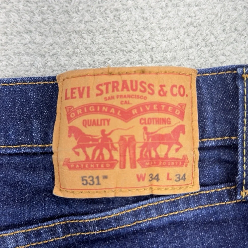 Levis 531 Jeans Men's 34x34 Blue Athletic Slim Stretch Denim Dark Wash Mid Rise